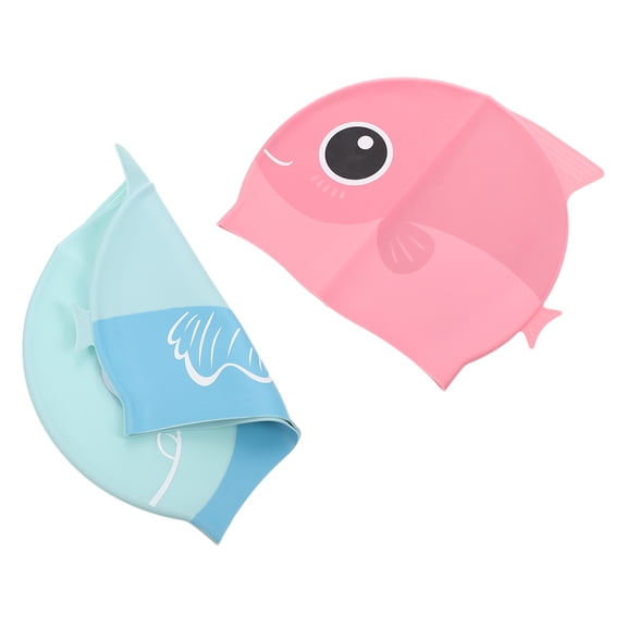 MLINS 2 Pcs Swimming Cap Toddler Caps Chlorine Resistant Baby Boy