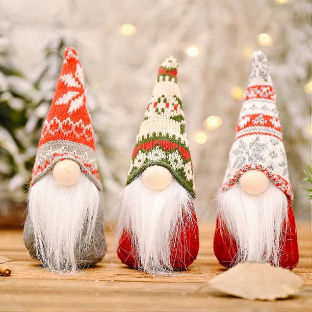 piezas de adornos navideños de gnomos de peluche de Papá Noel, figuras de elfo enano de Navidad, juguete para exterior, interior, ventana, mesa, adornos navideños, decoración de fiesta