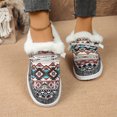 thumbnail image 5 of Willtoo Women's Plush Lined Slip On Shoes, Ethnic Pattern Warm Casual Loafers, Comfortable Non-Slip Winter Footwear, 5 of 6