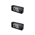 thumbnail image 1 of Billuyoard Reloj electrónico con espejo LED inteligente, portátil, para el hogar, USB, Control de voz, temporizador silencioso, reloj de música, negro 2piezas, 1 of 6