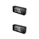 thumbnail image 1 of Billuyoard Reloj electrónico con espejo LED inteligente, portátil, para el hogar, USB, Control de voz, temporizador silencioso, reloj de música, negro 2piezas, 1 of 6