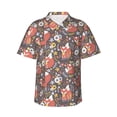 thumbnail image 6 of KLL Men's Hawaiian Shirt Short Sleeve Button Down Beach Shirts-Foxes, 6 of 6