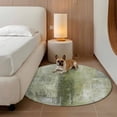 thumbnail image 3 of Sage Green Round Area Rug 7 FT,Non Slip Living Room Area Carpet,Retro Oil Painting Modern Abstract Art Aesthetics Washable Soft Circular Rug Floor Carpet for Bedside Office Play Room Classroom, 3 of 9