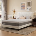 thumbnail image 2 of Novilla Bliss 12 Inch Queen Size Gel Memory Foam Cooling Mattress in a Box + Classic Luxe Queen Platform Bed Frame with Velvet Upholstered Adjustable Headboard, White, 2 of 14