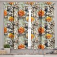 thumbnail image 2 of Ambesonne Floral Valance & Curtain, Retro Garden Flower Petals, 55"x45", Marigold Ivory and Eggshell, 2 of 7