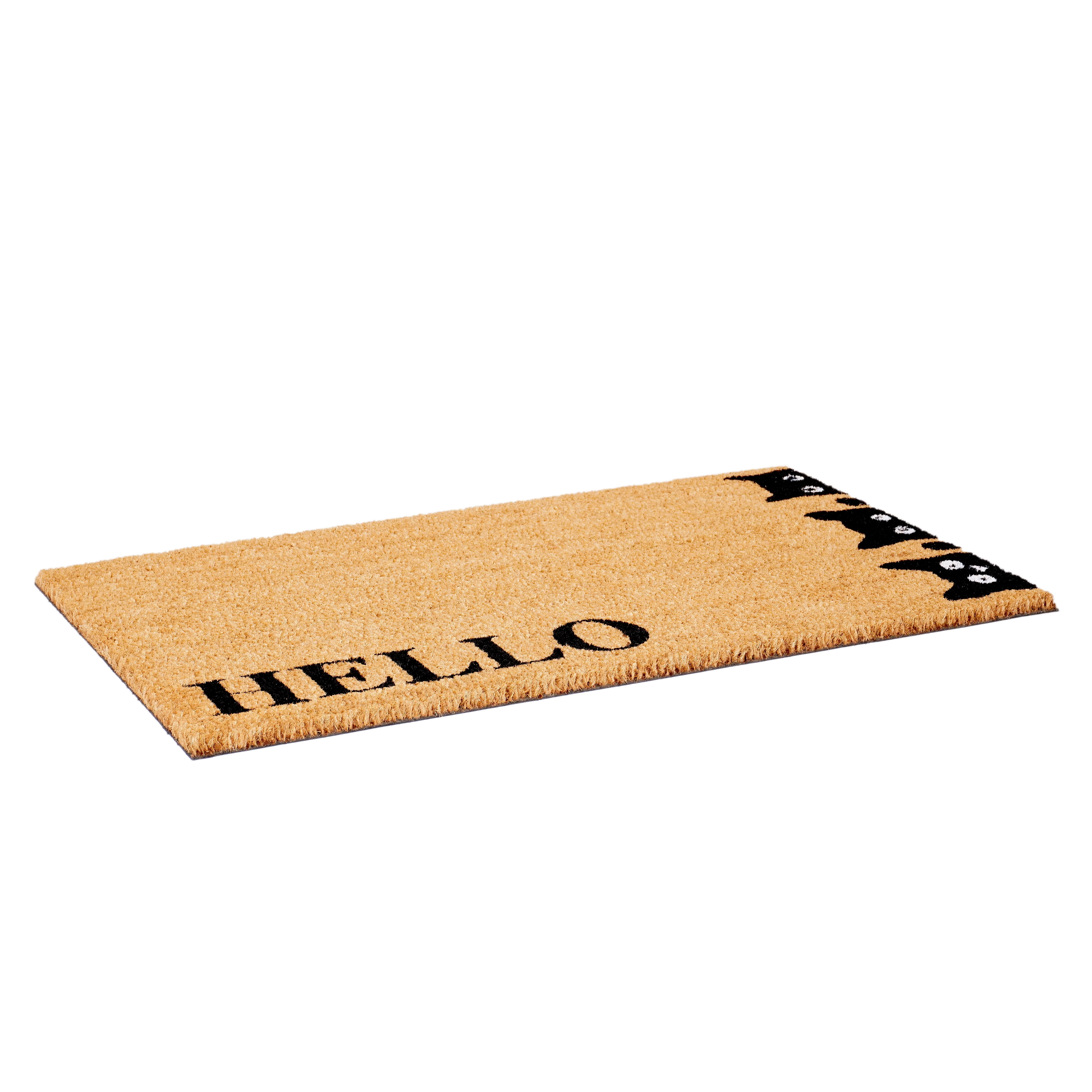Calloway Mills 107501729 Peeking Kitties Doormat 17'' x 29'', Natural, Black