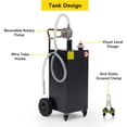 thumbnail image 2 of Portable 40 Gallon Gas Caddy with Pump Gasoline Tank Fuel Storage Tank with 2 Wheels, 2 of 9