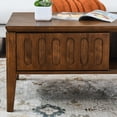 thumbnail image 4 of Mid century modern fluted coffee table with storage sliding door for living room adds vintage charm and functionality, 4 of 5