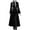 Black, variant on IROINNID Maxi Dress for Women Lace Patchwork Medieval Round Neck Zipper Slimming Long Sleeve Dresses ,Black