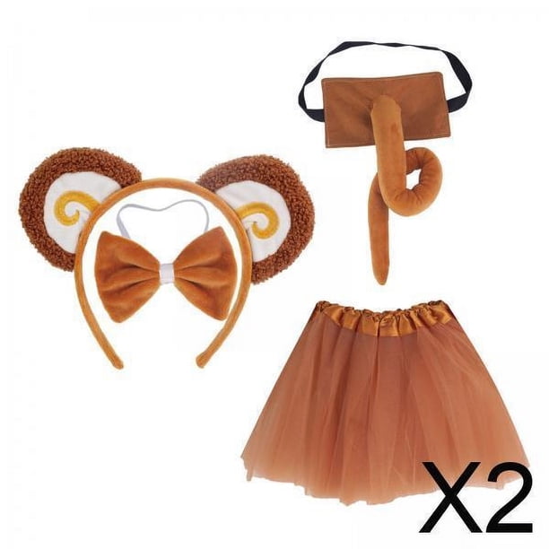 Disfraz de cola,Conjunto de orejas y cola de mono,disfraz de mujer para niños y adultos,Encantadora diadema con orejas de animales,diadema,juguetes,Tocado,accesorios de cosplay para fiesta de