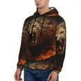thumbnail image 3 of Wukai Cool Flame Lion A Print Men Hoodies Fleece Sweatshirts Long Sleeve Sweaters Pullover Fall Outfits Winter Clothes-Large, 3 of 7