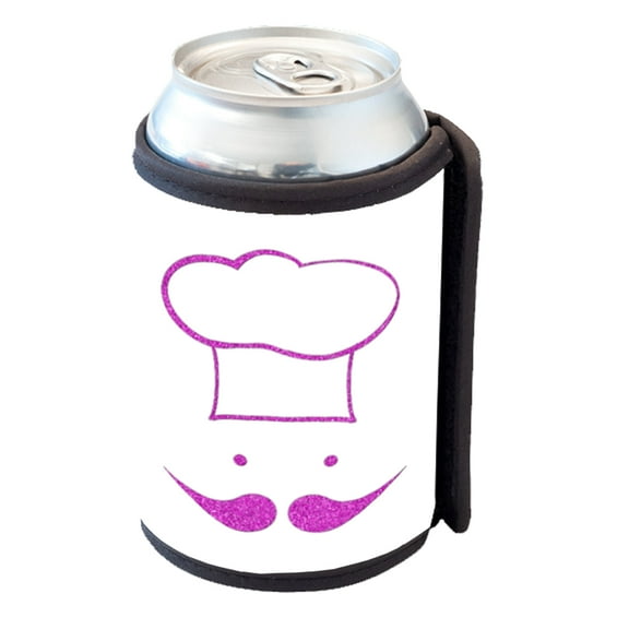 KuzmarK Insulated Drink Can Cooler Hugger - Chef Glitter