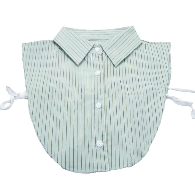 Fake Collar for Women White Striped Pointed Detachable Collar Decorative Accessory 1 Pc