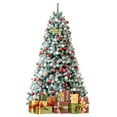 thumbnail image 1 of Patiojoy 7FT Snow Flocked Artificial Christmas Hinged Tree Pre-lit Artificial Xmas Full Tree with 1116 Branch Tips, 1 of 10