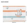 thumbnail image 4 of Yayeee Bath Rugs for Bathroom Floor Set of 2 Non Slip Fluffy Soft Absorbent Mat, Orange Nautical Pattern, 4 of 7