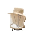 thumbnail image 2 of Wide Brim Mesh Sun Hat, Detachable Insect Guard Face Neck Flap, Breathable Foldable Adjustable Fisherman Cap for Fishing Hiking Camping Outdoor Travel, 2 of 6