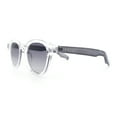 thumbnail image 6 of Normcore Hipster Fashion Beveled Round Horn Rim Plastic Sunglasses Clear Grey - Black, 6 of 8