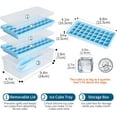 thumbnail image 2 of Ice Cube Tray, Food-Grade Ice Cube Moulds with Lid, Release All Ice Cubes in One Second, BPA-Free, 64 Ice Cube Tray (Blue), 2 of 5