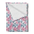 thumbnail image 2 of Spring Soft Flannel Fleece Throw Blanket, Flower Pattern Watercolor Blossom Gardening Petals Motif in Pastel Colors, Cozy Plush for Indoor and Outdoor Use, 50" x 60", Blue Grey and Pink, by Ambesonne, 2 of 5