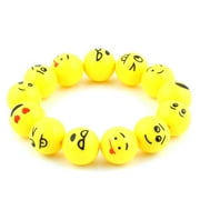Happy Smiley Face Yellow Stretch Bracelet Jewelry, J-205-SF