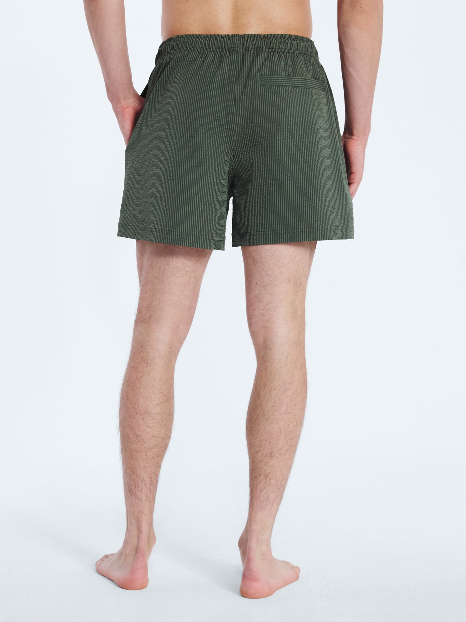 Free Assembly Men's Swim Stretch Seersucker Board Shorts, 5" Inseam, Sizes S-3XL