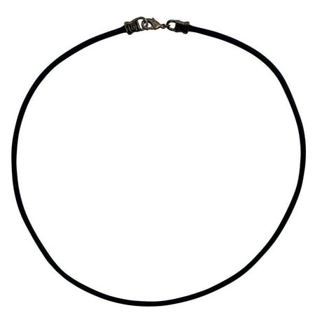 - Thick 3mm Black Leather Gunmetal Cord Necklace