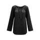 thumbnail image 1 of Blusa de mujer Camisa de color sólido de manga larga Costura de encaje Blusa suelta informal Ropa de otoño, Negro, XXL Monstrate AP003723-10, 1 of 3