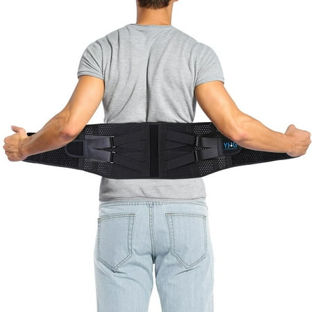 WALFRONT lumbar support belt Adjustable Lower Back Brace Posture Corrector Waist Wrap for Sciatica Back Pain Relief Postpartum Abdomen Shaping for Heavy Lifting, Workout,