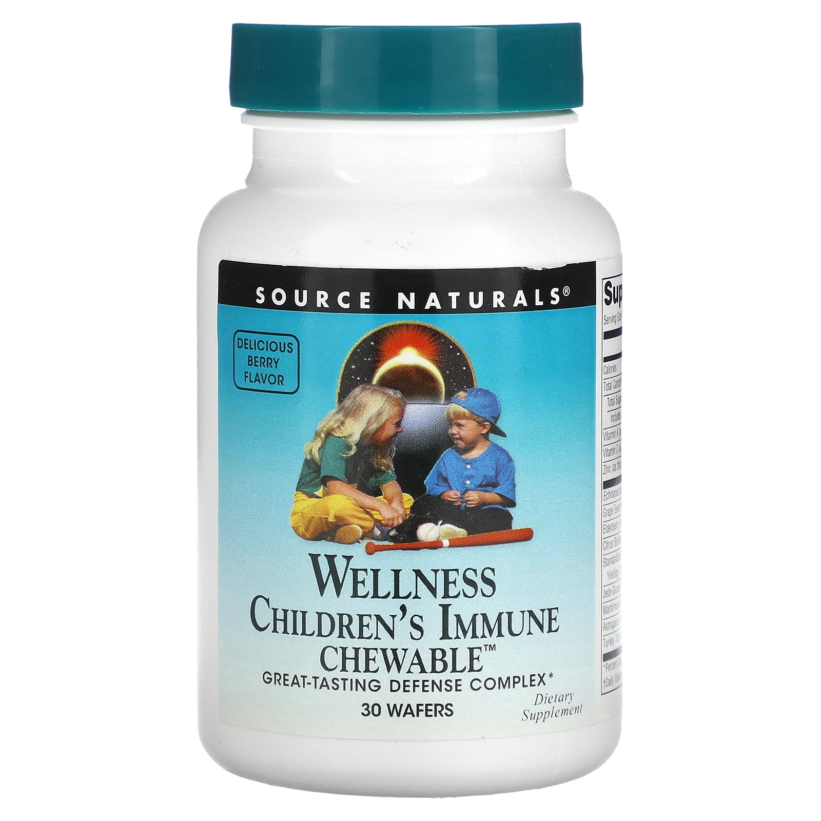 Wellness, Children's Immune Chewable, Delicious Berry, 30 Wafers, Source Naturals