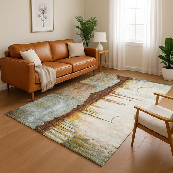 Addison Rugs Mayfield Premium Machine Washable Transitional Abstract Rust Rectangle Rug, 10' X 14' Machine Washable Transitional Abstract Rust Oversized Sherpa Throw Blanket