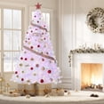 thumbnail image 1 of 4 feet 6 pulgadas foldable base pre-lit artificial christmas pencil tree con 450 warm blanca lights y snow flocked design para home, oficina, o party, 1 of 7