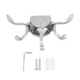 thumbnail image 3 of Zinc Alloy Multi-Hook Swivel Wall Hook Towel Hat Hanger Organizer for Bathroom Bedroom, 3 of 8