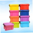 thumbnail image 3 of OUNONA 9-Piece Assorted Color Stackable Plastic Storage Boxes Clip Locks for Office, Car, and Home Organization, 3 of 8