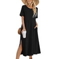thumbnail image 1 of Vestido de verano Zeagoo, negro, casual, holgado, línea A, Maxi 2025, 1 of 6
