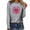 Gray, variant on AOOCHASLIY Women Fall Tops Women's Loose Casual Fashion Long Sleeve Breast Printing Tops