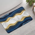 thumbnail image 2 of Blue Marble Gold Wave Pattern Bathroom Rugs Mat,Non Slip Microfiber Bathroom Rug,Rubber Backing,Soft Bathroom Mats for Bathroom Floor,Tub and Shower,17x27in(43x68cm), 2 of 5