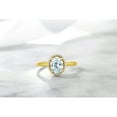 thumbnail image 6 of Gem Stone King 10K Yellow Gold Sky Blue Aquamarine and Diamond Engagement Ring for Women | 1.10 Cttw | Oval 8X6MM | Gemstone Birthstone, 6 of 6