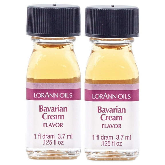LorAnn Oils Super Strength Flavoring - Used For Candy Making, Flavoring, Baking, Hard Candy, & Flavor Oils - Bold, Natural Flavors 4X Stronger Than Extracts - Bavarian Cream, Pack of 2, 0.125 fl oz