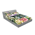 thumbnail image 2 of Ambesonne Tree Fitted Sheet & Pillow Sham Set, Spring Scenery Collage, Queen, Multicolor, 2 of 2