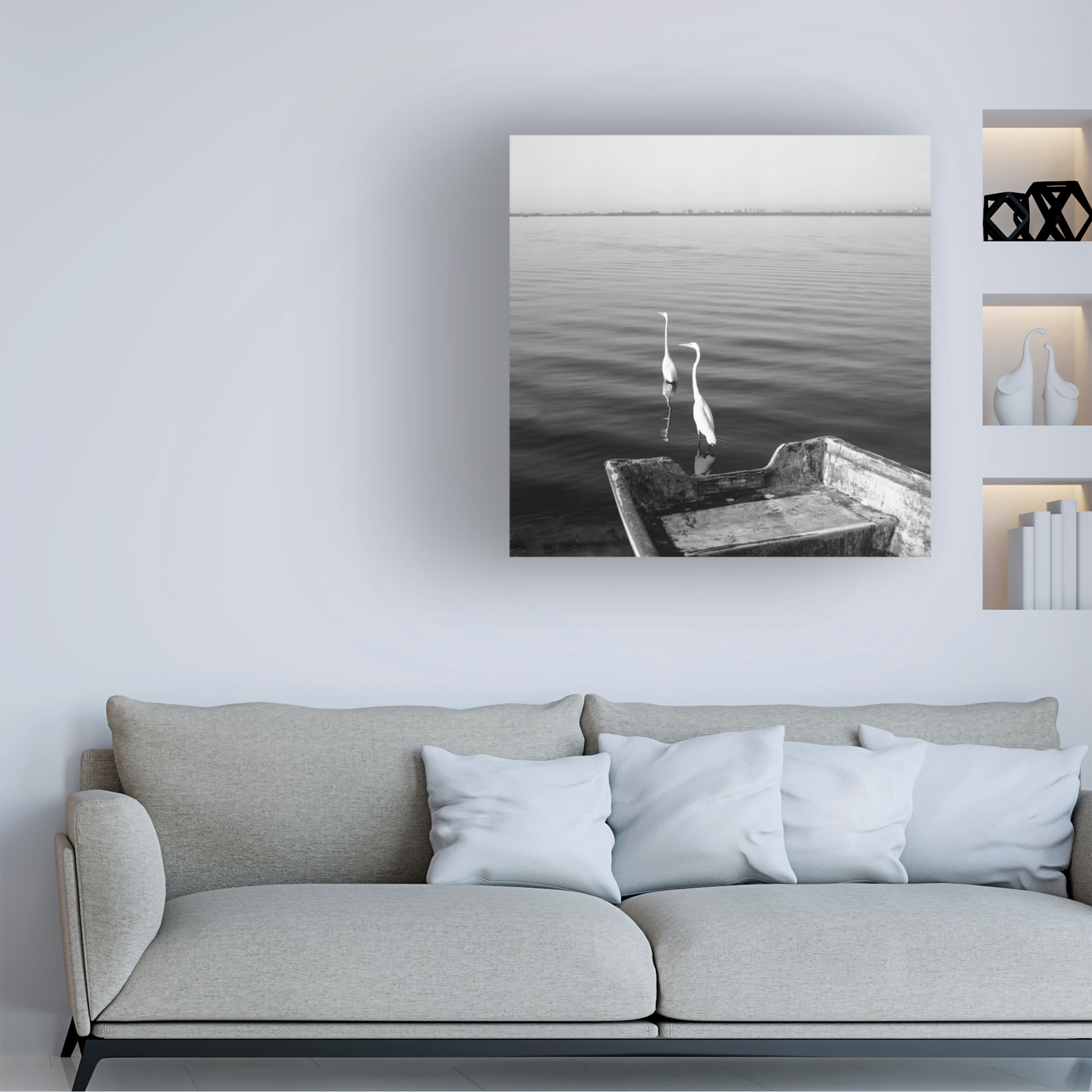 Moises Levy '2 Herons Leaving' Canvas Art