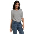 thumbnail image 5 of Women's Casual Short Sleeve Relaxed Fit Basic T-Shirt - Soft Comfortable Everyday Top, 5 of 7