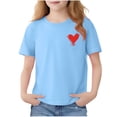 thumbnail image 2 of Blusas y camisas de manga corta con cuello redondo para niños Camiseta de verano de manga corta estampada para niñas Jersey elegante de cuello redondo para niñas Top de algodón para niños, 2 of 6