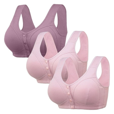 Weikingp Bras for Women  Thin Laceless Comfortable Breathability Underwear Large Size Brater Buckle Female Bra V Neck Vest Bralette Wireless Bra Bralettes for Women Plus Size Lingerie Clearance