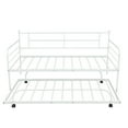 thumbnail image 3 of Twin Daybed with Trundle Included, SEGMART Twin Trundle Bed Frame with Metal Slat Support, Trundle Beds for Kids Teens, Daybed for Bedroom Guest Living Room, Bed Frame No Box Spring Needed, White, 3 of 8