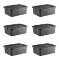 thumbnail image 4 of 6-Pack Polypropylene Bus Tub with Cover, Durable Bus Box for Professional Food Service Use, Plastic Restaurant Tub,  Tote Box for Food Service or Transporting, (20" x 15" x 7"), Brown, 4 of 6