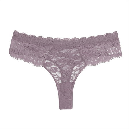 QYZEU Ladies Underwear Panties Plus Size Solid Lingerie Panties Lace Pattern Transparent Mid Waist Briefs Large Comfy Soft Panties Breathable Lightweight Underwear Khaki L