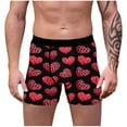 thumbnail image 2 of Jinhomg Valentine's Day Men's Underwear Soft Comfy Milk Silk Boxer Briefs 2025 Trendy Heart Graphic Boxers Male Holiday Gifts Sales Today Today Pink XL, 2 of 8