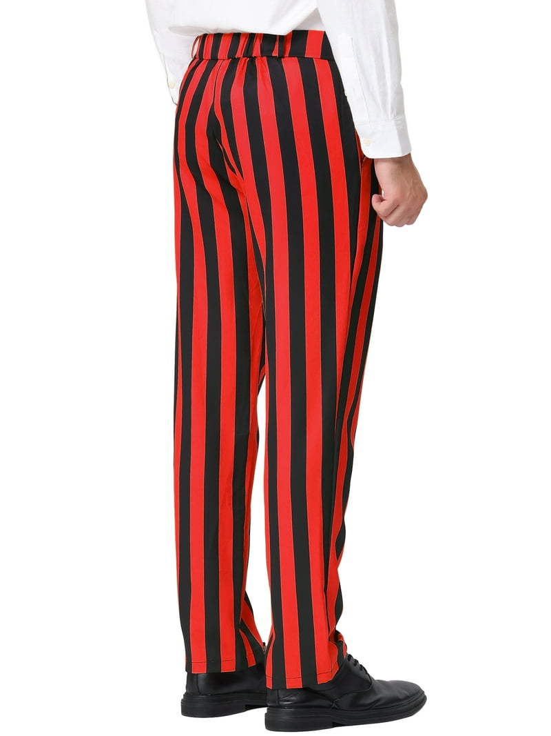 Unique Bargains Men's Striped Pants Business Skinny Fit
