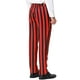 thumbnail image 3 of Pantalones INSPIRE CHIC para hombres, pantalones a rayas, ajuste ceñido, bloque de color, con botones y cremallera, pantalones de vestir 38 rojo y negro, 3 of 7
