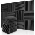 thumbnail image 1 of Donner 12-Pack Acoustic Panels Sound Proof Foam Panels for Walls, 2" x 12" x 12" Wedge Sound Absorbing Panels, Acoustic Foam Noise Canceling Panels for Studio Recording, Home Office, 1 of 16